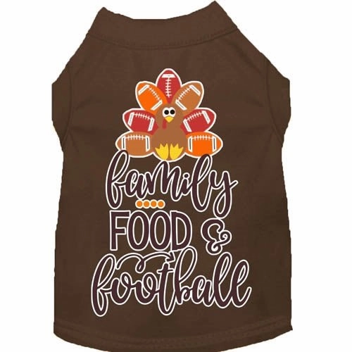 Family, Food, and Football Screen Print Dog Shirt in Many Colors