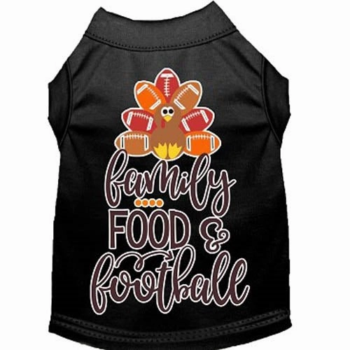 Family, Food, and Football Screen Print Dog Shirt in Many Colors