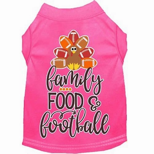 Family, Food, and Football Screen Print Dog Shirt in Many Colors