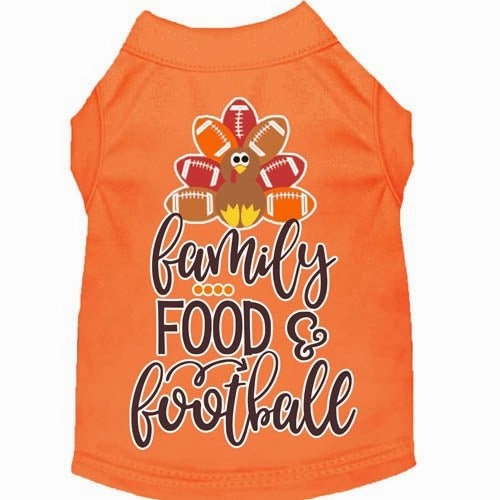 Family, Food, and Football Screen Print Dog Shirt in Many Colors