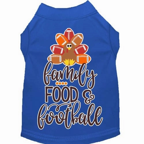 Family, Food, and Football Screen Print Dog Shirt in Many Colors