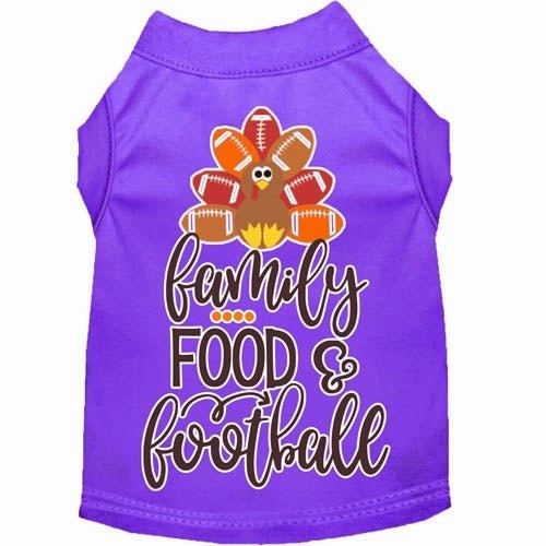 Family, Food, and Football Screen Print Dog Shirt in Many Colors