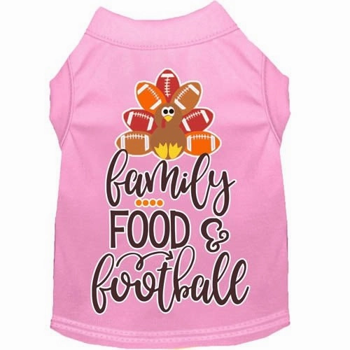Family, Food, and Football Screen Print Dog Shirt in Many Colors