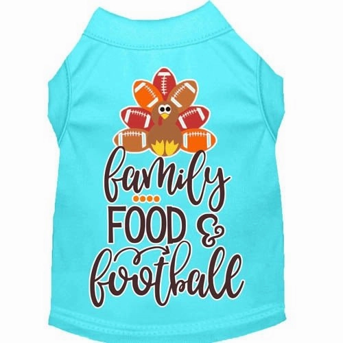 Family, Food, and Football Screen Print Dog Shirt in Many Colors