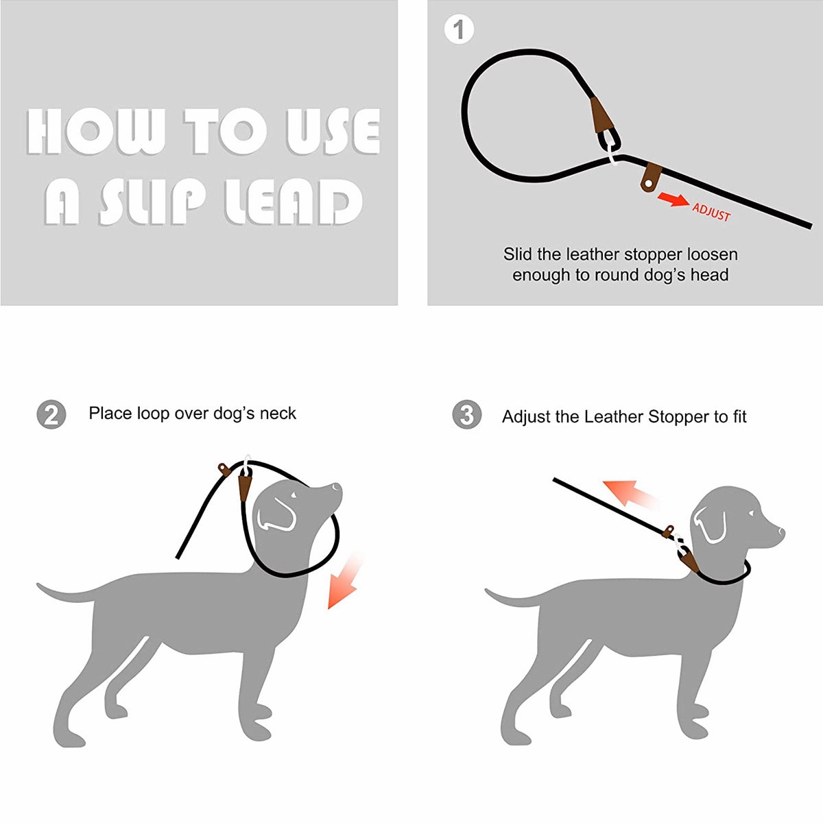 Fida Durable Slip Lead Dog Leash / Training Leash(6ft length, 1/2 thick Rope)