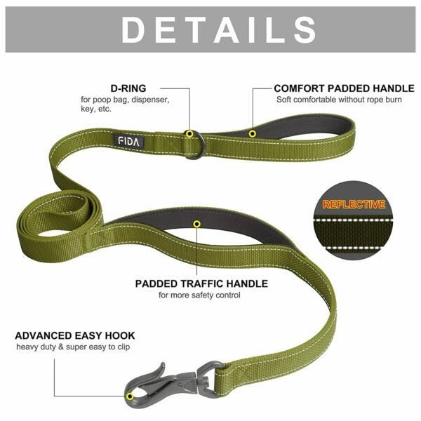 Fida Heavy Duty Dog Leash  Yellow