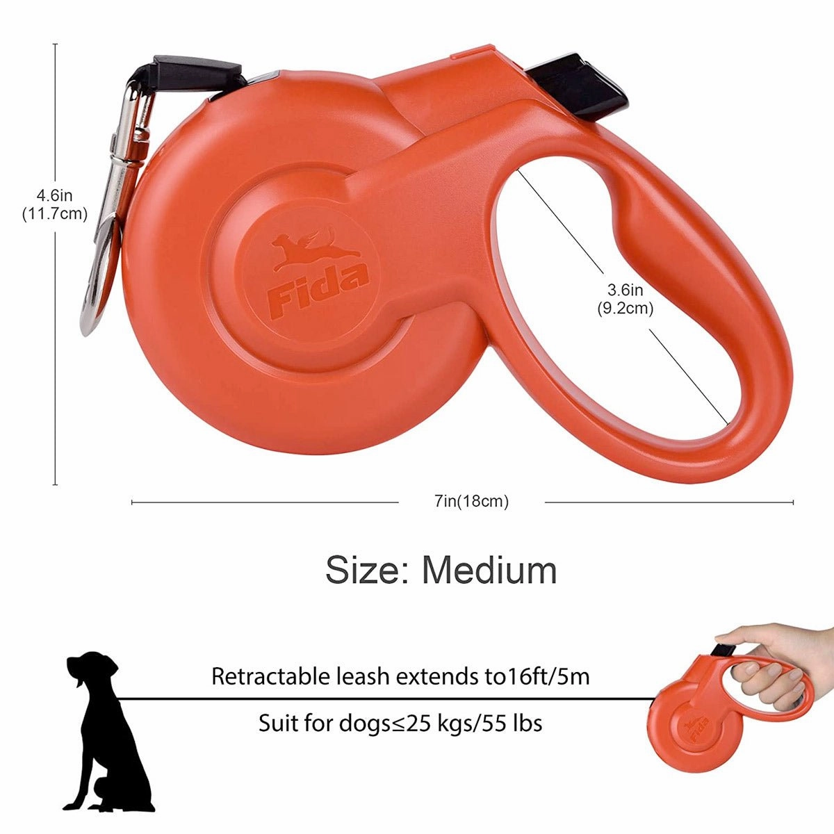 Fida Retractable Dog Leash Heavy Duty (Styleash Series)