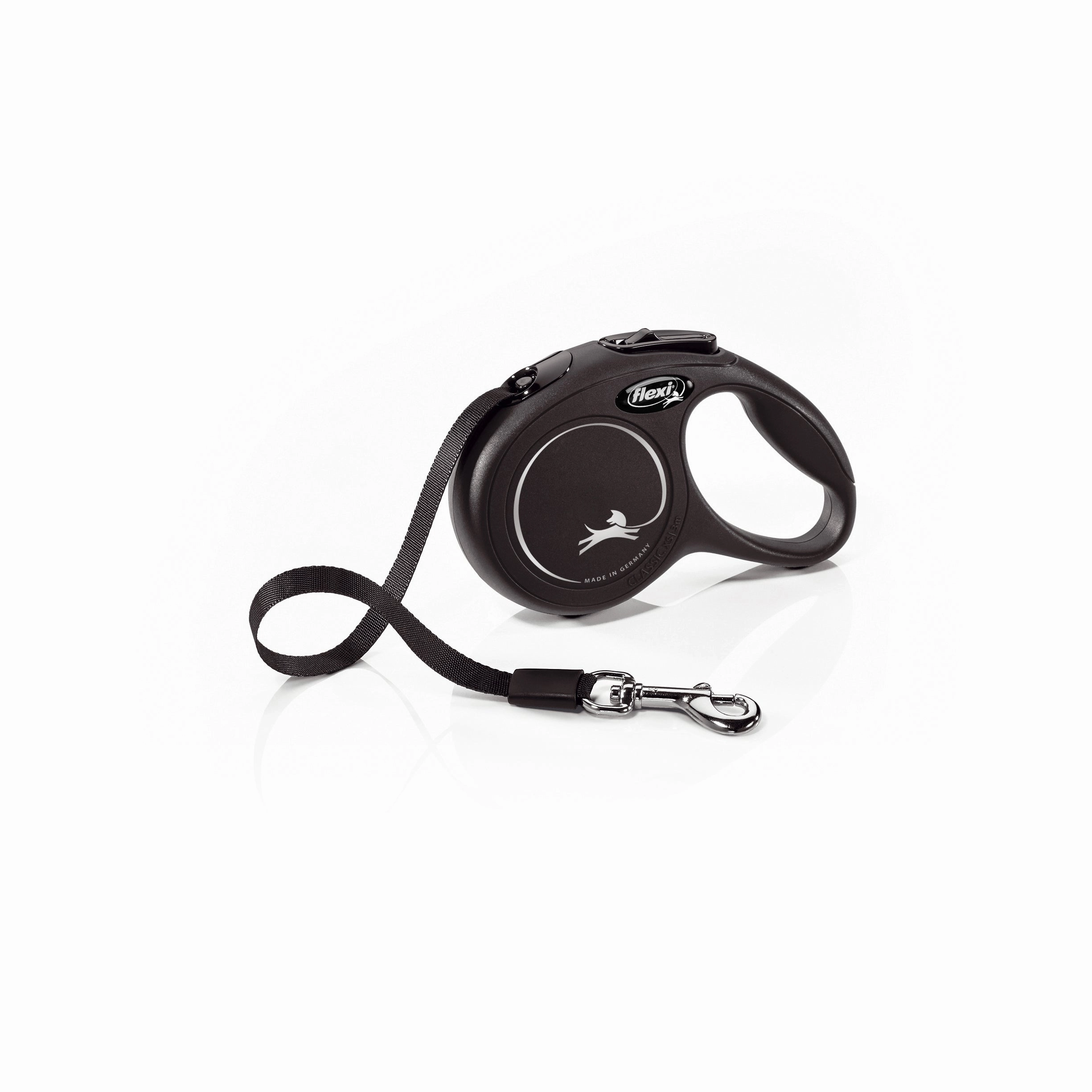 Flexi - New Classic Retractable Tape Lead for Large Dog Black (5m)
