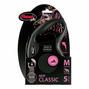 Flexi - New Classic Retractable Tape Lead for Medium Dog Black (5m)