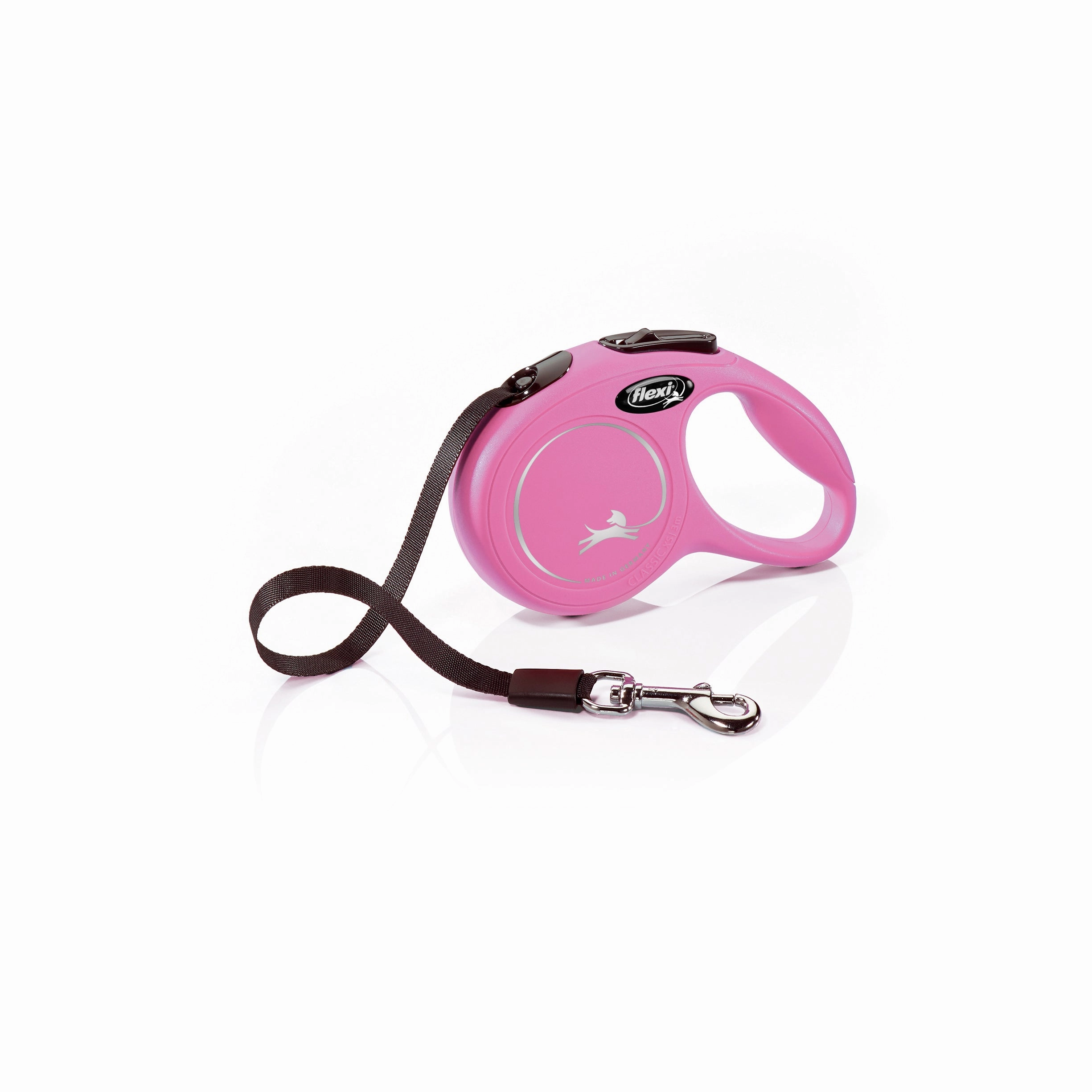 Flexi - New Classic Retractable Tape Lead for Medium Dog Pink (5m)