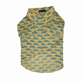 Floof & Co Car Print Cotton Shirt for Dogs (Yellow)