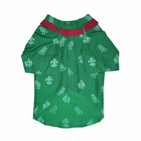 Floof & Co Cotton Patola Print Kurta for Dogs (Green)