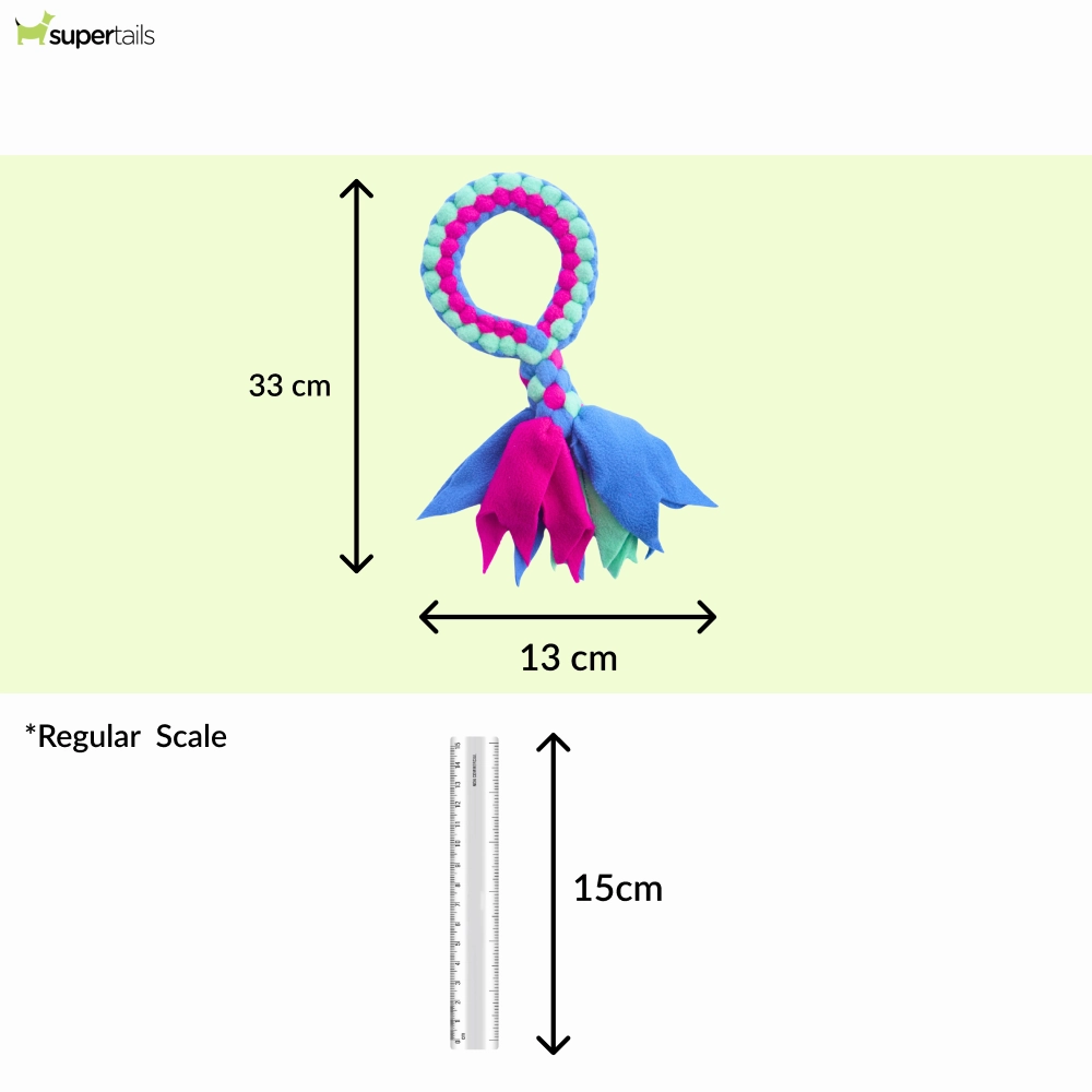 For The Love Of Dog Tug O Loop Chew Toy for Dogs (Pink/Green/Blue)