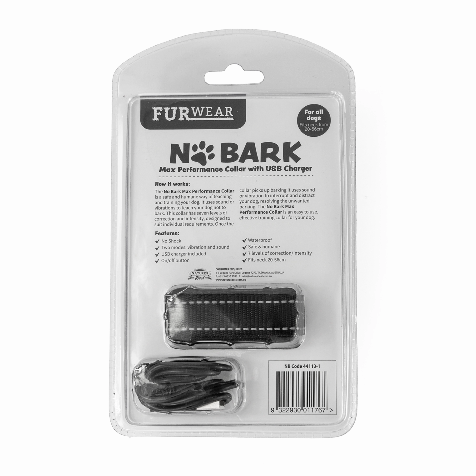 Furwear - No Bark Max Performance Collar (With USB)