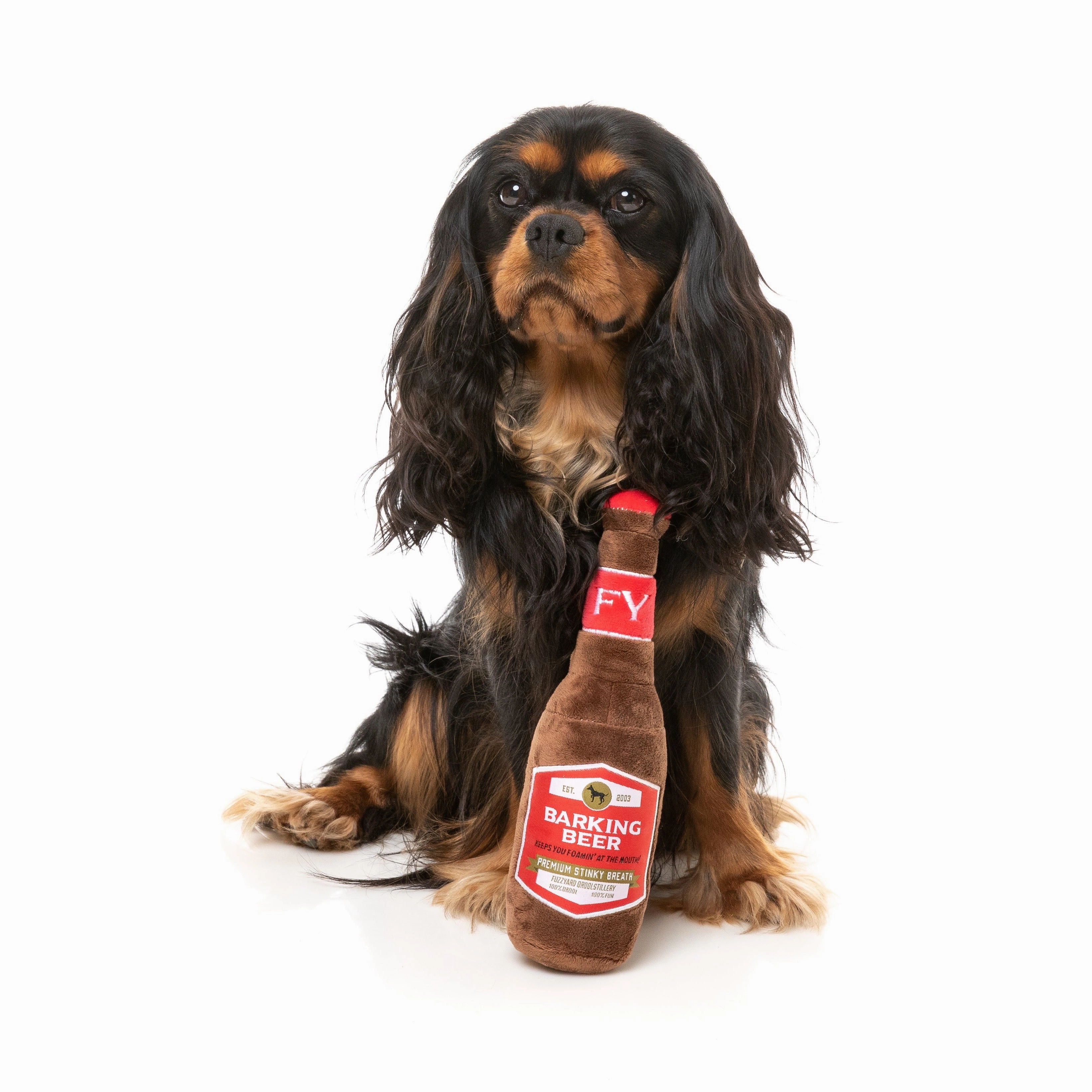 FuzzYard Barking Beer Soft Dog Toy