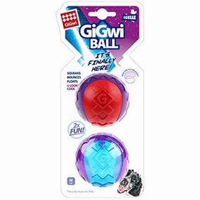 GiGwi Dog Toy Ball Assorted Colours M 2pcs