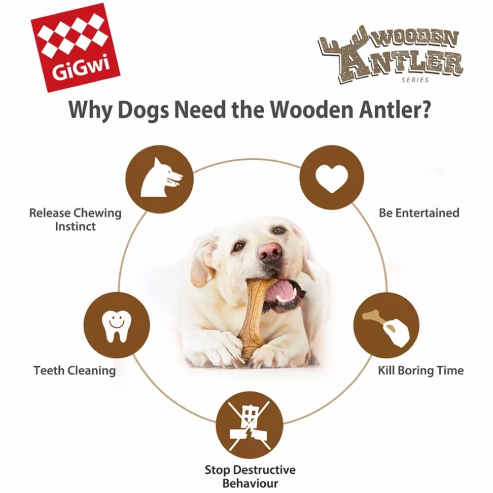 GiGwi Eco Wooden Antler Dog Toy
