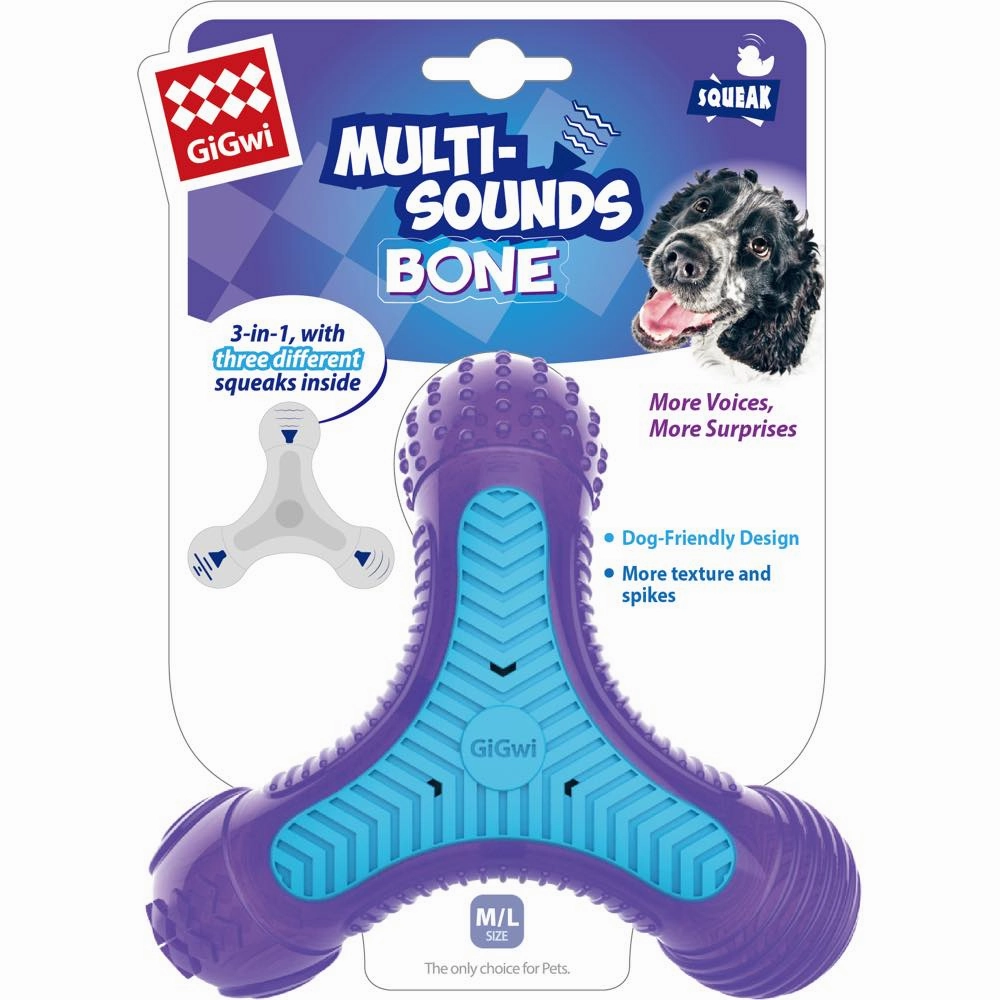 GiGwi Multi-Sounds Bone Dog Toy