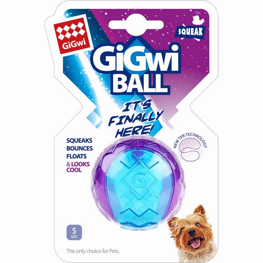 GiGwi Squeaky Ball Dog Toy (Purple/Blue)