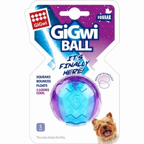 GiGwi Squeaky Ball Dog Toy (Purple/Blue)