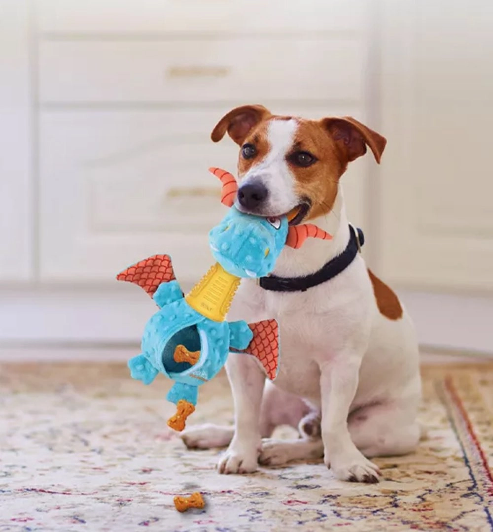 GiGwi Wild Hunter Interactive Plush Dog Toy (Dragon)