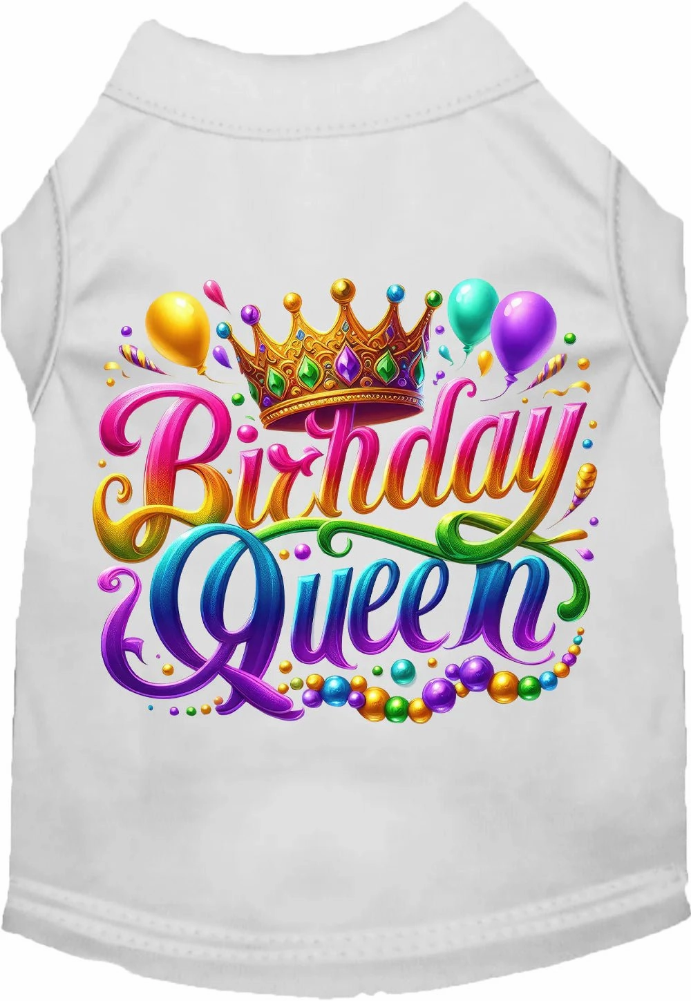 Gorgeous Birthday Queen Screen Print Dog Shirt in Many Colors