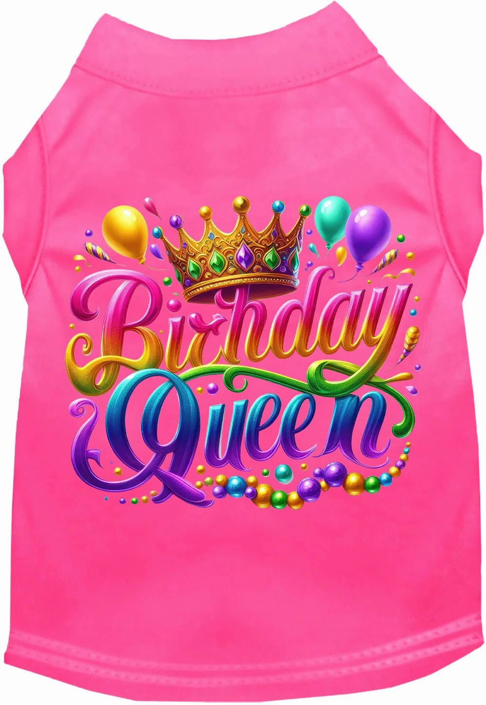 Gorgeous Birthday Queen Screen Print Dog Shirt in Many Colors