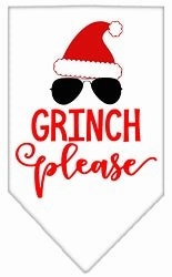 Grinch Please Screen Print Dog Bandana in Many Colors
