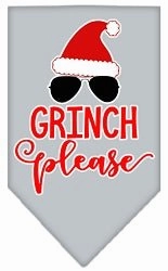 Grinch Please Screen Print Dog Bandana in Many Colors