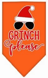 Grinch Please Screen Print Dog Bandana in Many Colors