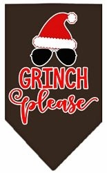 Grinch Please Screen Print Dog Bandana in Many Colors