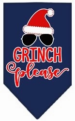 Grinch Please Screen Print Dog Bandana in Many Colors