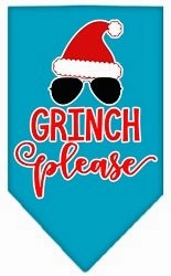 Grinch Please Screen Print Dog Bandana in Many Colors