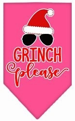 Grinch Please Screen Print Dog Bandana in Many Colors