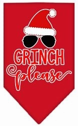 Grinch Please Screen Print Dog Bandana in Many Colors