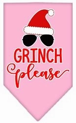 Grinch Please Screen Print Dog Bandana in Many Colors