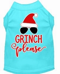 Grinch Please Screen Print Dog Shirt in Many Colors