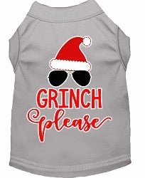Grinch Please Screen Print Dog Shirt in Many Colors
