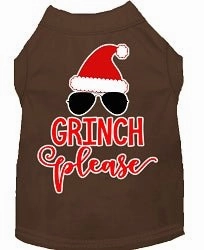 Grinch Please Screen Print Dog Shirt in Many Colors