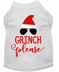 Grinch Please Screen Print Dog Shirt in Many Colors