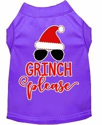 Grinch Please Screen Print Dog Shirt in Many Colors