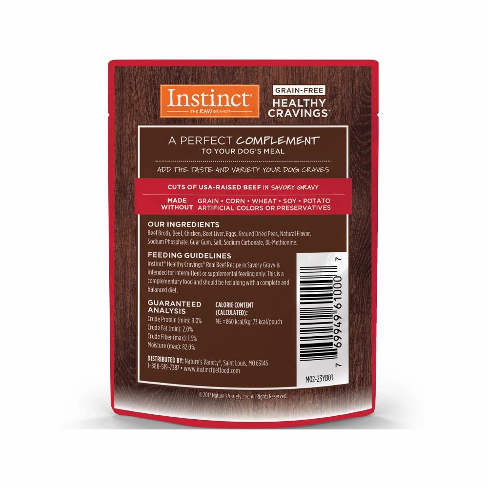 Healthy Cravings Grain Free Beef Complement Dog Pouch