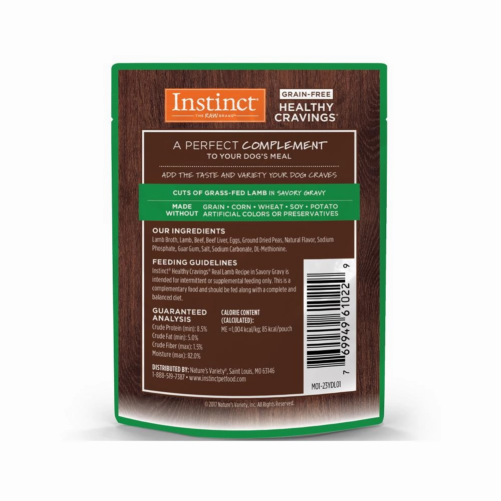 Healthy Cravings Grain Free Lamb Complement Dog Pouch