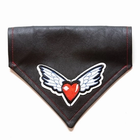 Heart & Wings USA Flag Faux Leather Dog Bandana