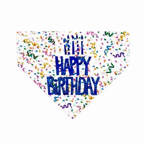 Holographic Birthday Dog Bandana