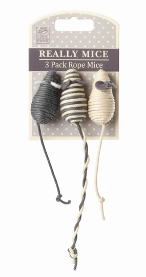 House of Paws Really Mice Rope Mice 3 Pack x4