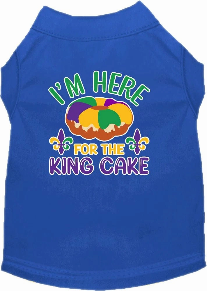I'm Here For The King Cake Screen Print Dog Shirt in Many Colors