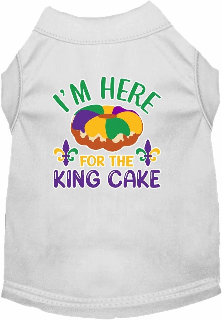 I'm Here For The King Cake Screen Print Dog Shirt in Many Colors