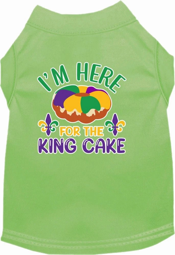 I'm Here For The King Cake Screen Print Dog Shirt in Many Colors