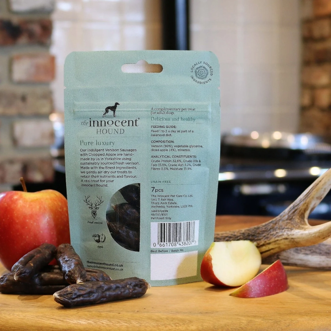 Innocent Hound Venison Sausages with Apple